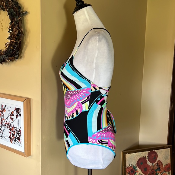 MARA HOFFMAN Size Small Colorful Phoenix Bird Sun Goddess One-Piece Swim $228 - Picture 9 of 16